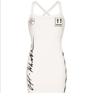 Off-White Logo Printed Bodycon Dress